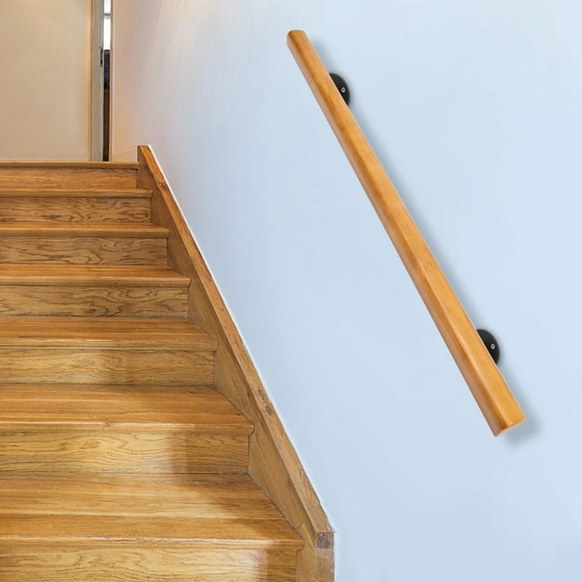 Wood Handrails for Indoor Stairs, Safety NonSlip Stair Railing, 4ft