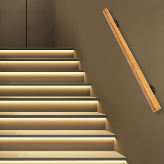 Wood Handrails for Indoor Stairs, Safety Non-Slip Stair Railing, Professional Pine Handrails Support Rod Complete Kit Kindergarten, Hotel, Lofts