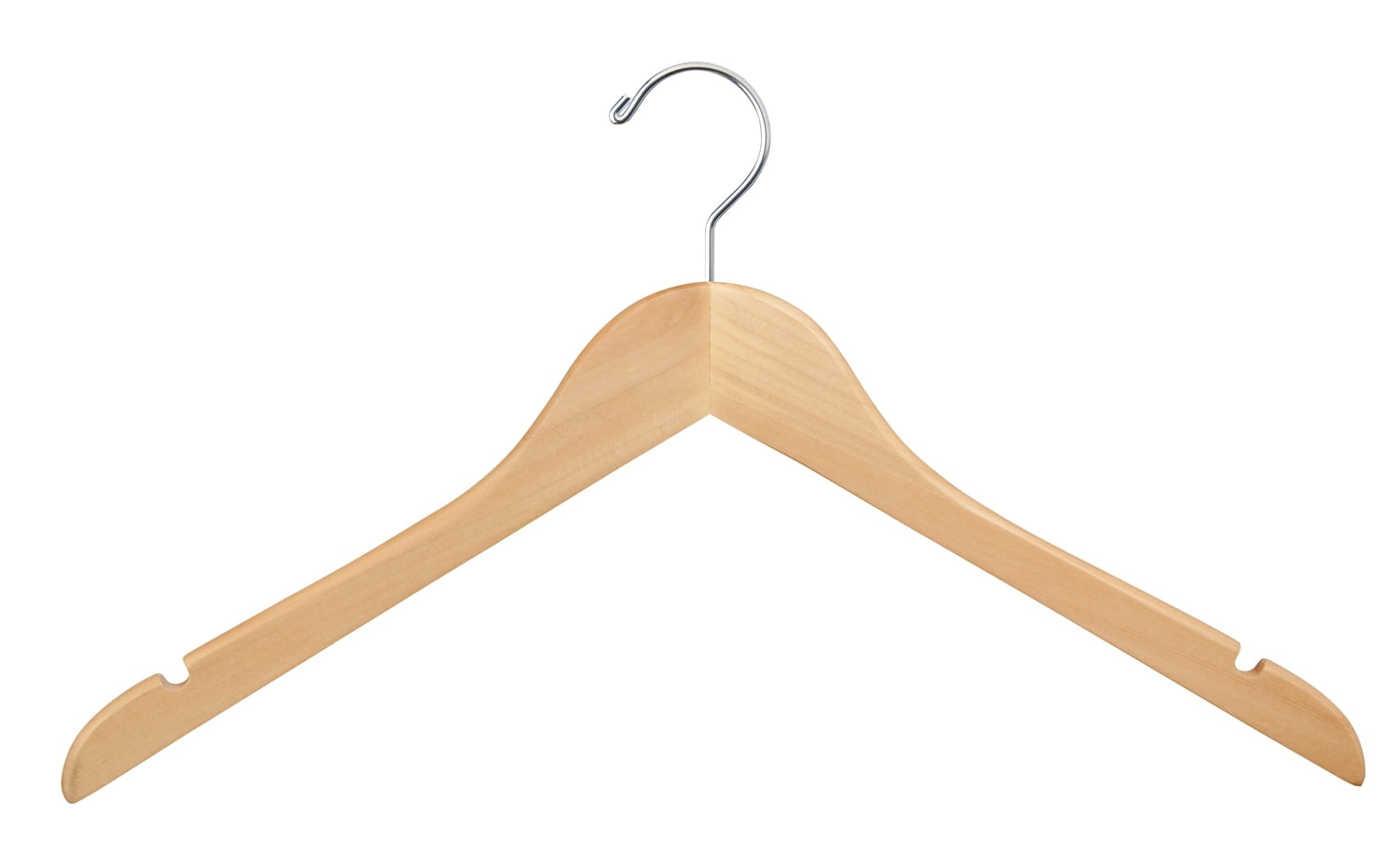Contoured Wooden Coat Hanger (Natural/Chrome)  Product & Reviews - Only  Hangers – Only Hangers Inc.