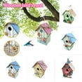 thumbnail image 1 of Wood Hanging Bird House for Outdoor Garden Decoration Hut Nesting Box for Wild Birds Wren and Sparrow Sanctuary Patio Ornament, Red, 1 of 3