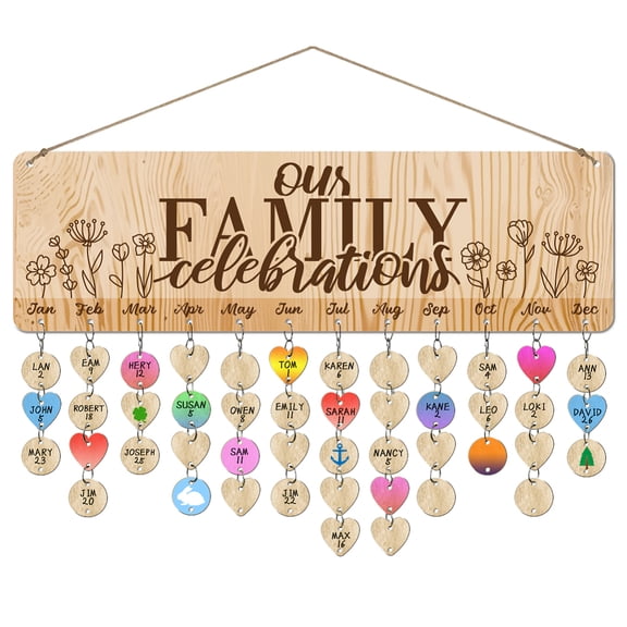 Wood Hanging Board with Hemp Rope for Birthday Party Decoration Rectangle with Word Flower 120x400x5mm diy colorful