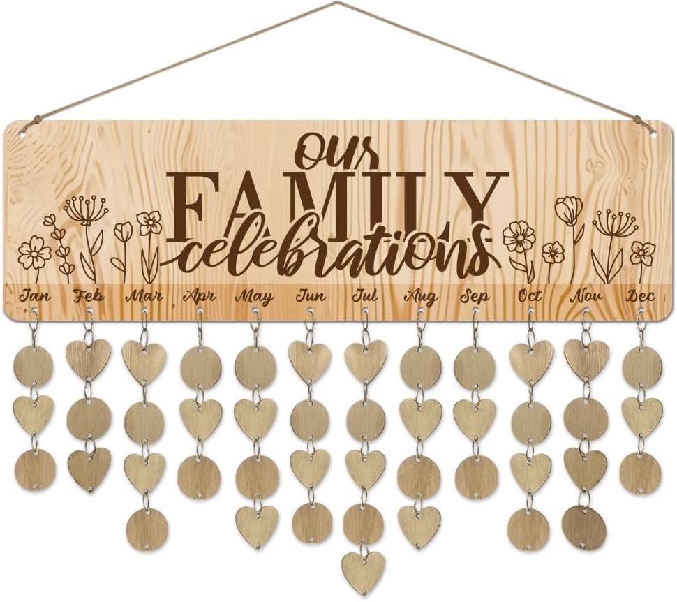 Wood Hanging Board with Hemp Rope for Birthday Party Decoration ...