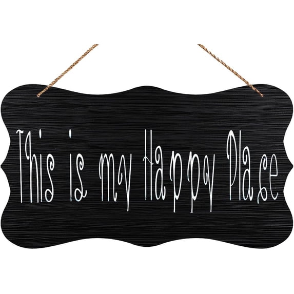 Wood Hanging Decor Sign This is My Happy Place - Home/Family Wall Decor ...