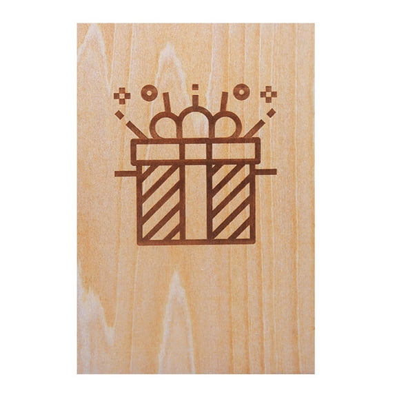 Wood Happy Birthday Card Cake Balloon Greeting Card Blessing Message Card