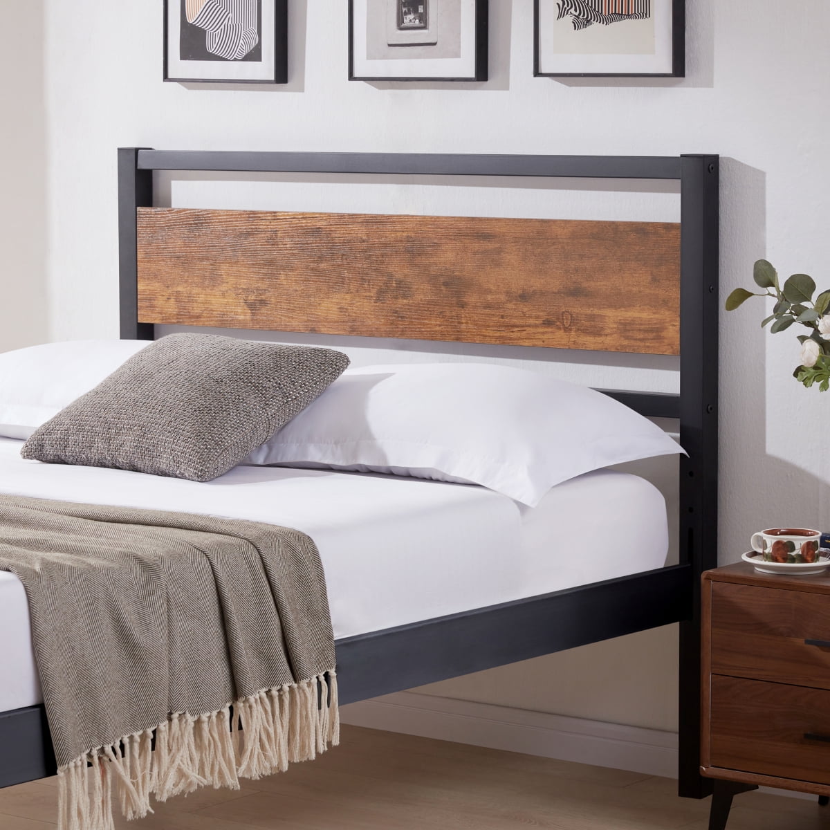 Wood Headboard for King Size Bed, King Headboard Only with Rustic Solid ...