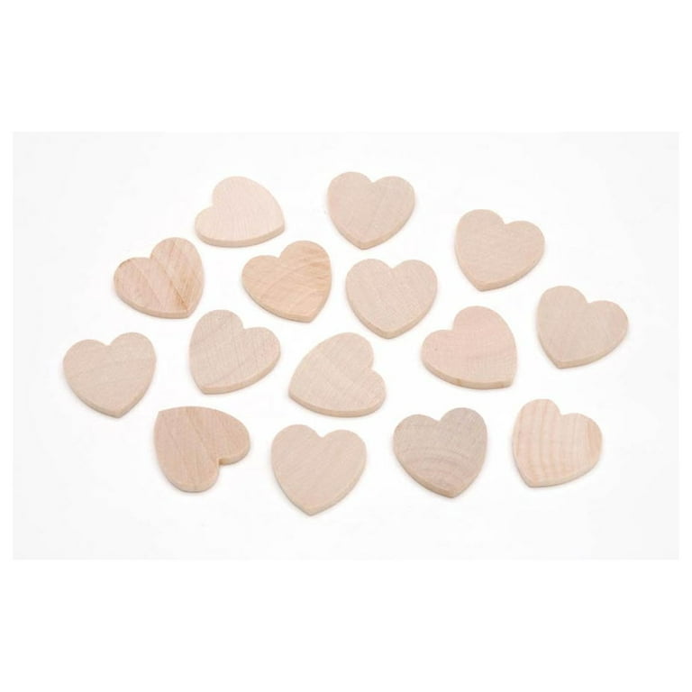 Wood Heart Cutouts: 1 x 1 inch, 40 pack 