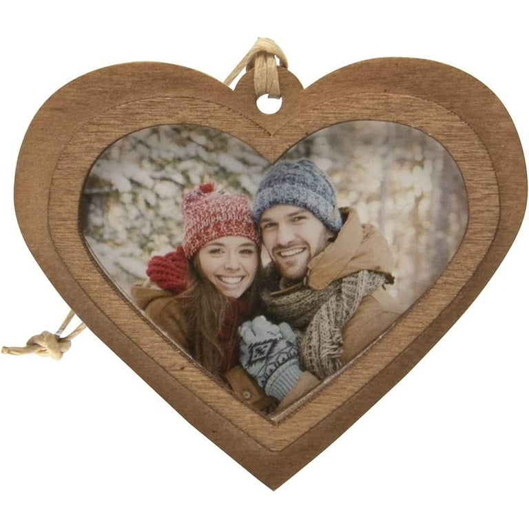 Wood Heart Photo Ornament - Pack of 10