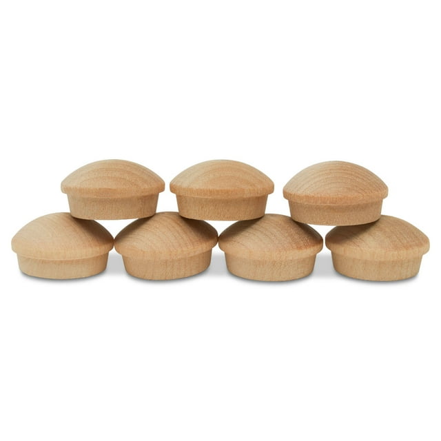 Wood Hole Plugs 1 inch, Pack of 250 Maple Button Top Wood Plugs for