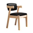 thumbnail image 1 of Wood Home Office Desk Chair Linen Cushion,Dining Room Chair Armchair Reading Chairs Backrest Chairs,Lounge Chairs for Kitchen Bedroom,Courtyard, 1 of 6