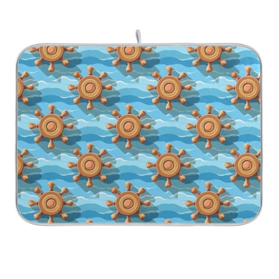 Wood Hoods and Wave Dish Drying Mat 16x18 Absorbent Microfiber Draining Rack Pad for Kitchen Counter Sink