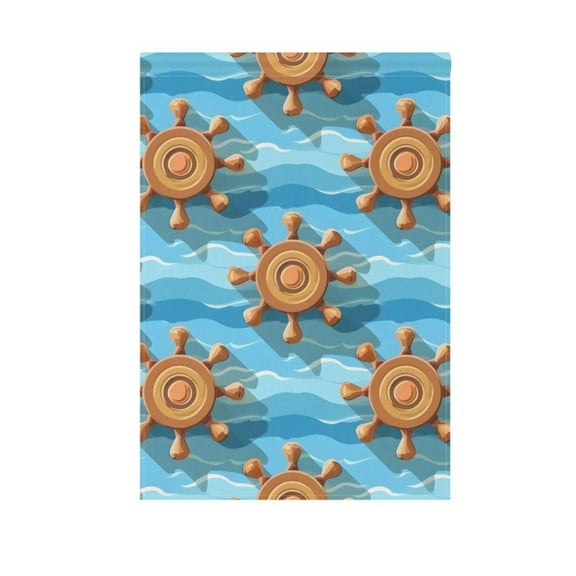 Wood Hoods and Wave Garden Flag 12X18 Double Sided Yard Flags for Outside Outdoor All Seasonal Decoration