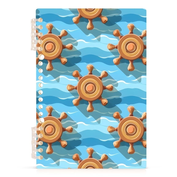 Wood Hoods and Wave Notebooks 1-subject Journal 60 Sheets A5 College Ruled Paper Detachable Ring 8.3"x5.7"