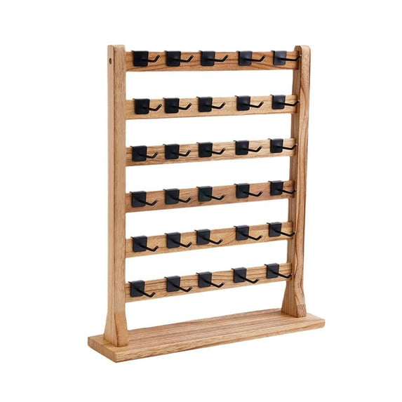 Wood Hook Earring Rack Storage Jewelry Earring Display Rackღ O7F4