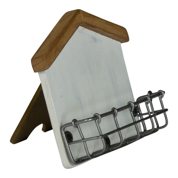 House Shaped Business Card Holder Metal and Wood