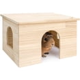 thumbnail image 1 of Wood House with Window, Chinchilla and Guinea Pigs Hut Hideout, 1 of 6