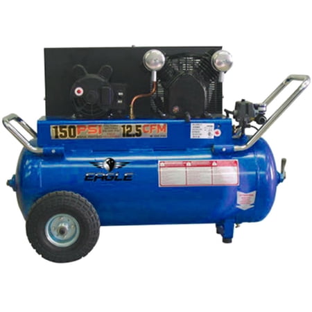 Wood Industries B1123572 4 HP, 25 gal Horizontal & 12.5 CFM Eagle P4125H1 Portable Electric Air Compressor