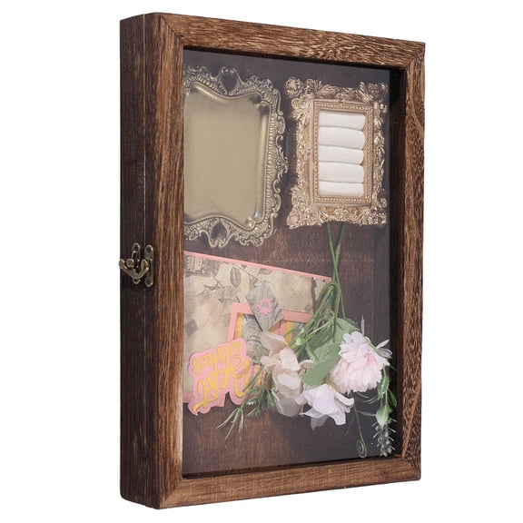 Wood Insect Specimen Display Cases with Visible Window Rectangle Coconut Brown 31x22x4.5cm