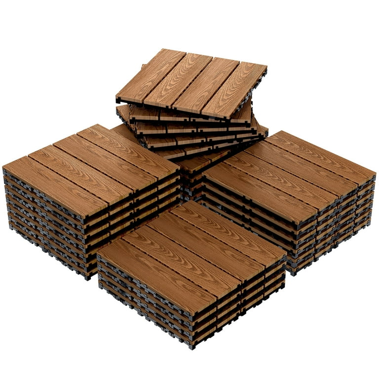 Yaheetech 12x 12''Patio Pavers Decking Flooring Deck Tiles Interlocking Wood Patio Tiles Pack of 11 Tiles For Patio Garden Deck Poolside Indoor and Outdoor,Indoor and Outdoor Yaheetech 12x 12''Patio Pavers Decking Flooring Deck Tiles Interlocking Wood Patio Tiles Pack of 11 Tiles For Patio Garden Deck Poolside Indoor and Outdoor,Indoor and Outdoor