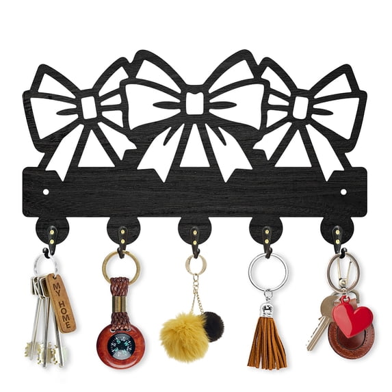 Wood & Iron Wall Mounted Hangers Decorative Organizer Rack with 2Pcs ...