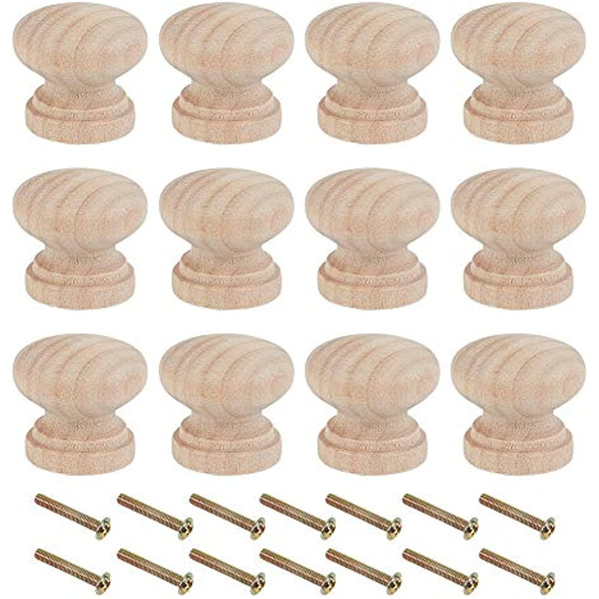 Wood Jewelry Box Drawer Handles with Iron Screw Knobs Burly