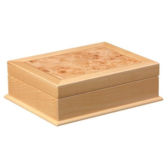 Wood Jewelry Box With Lush Velvet Interior And Mirror