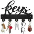 thumbnail image 1 of Wood Keys Holder for Wall 11.8×7.8inch Decorative Key Rack Keychain Hanger Key Hooks Organizer 5 Alloy Hooks for Home Decor Gift Entryway Coat Rack Hallway Office, 1 of 9