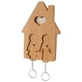 thumbnail image 1 of Wood Key Holder Wall-Mounted Key , Wooden Key Rack Key Holder for Wall with Key Hooks Couple, 1 of 4