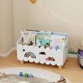 thumbnail image 1 of HAIDAIYA Wood Kids Bookshelf, Montessori Bookcase with 2 Adjustable Dividers, for Nursery Rooms & Classroom, Child Book Shelves and Toy Storage, Small Toddler Book Rack, White - Big Size, 1 of 8