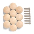 thumbnail image 1 of Mainstays Wood Knobs for Cabinet Replacements, DIY, Home, Hanging Backer, Unfinished – 10 Pack, 1 of 10