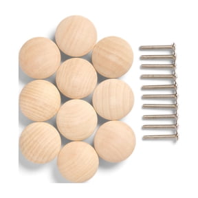 Mainstays Wood Knobs for Cabinet Replacements, DIY, Home, Hanging Backer, Unfinished – 10 Pack