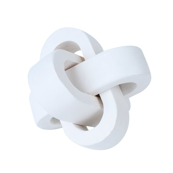 Wood Knot Decor, 3-Link Wood Chain Link Coffee Table Decor, Small Shelf Decor Accents, Hand Carved Modern Farmhouse Boho Wooden Knot Decorative for Living Room Bedroom Office