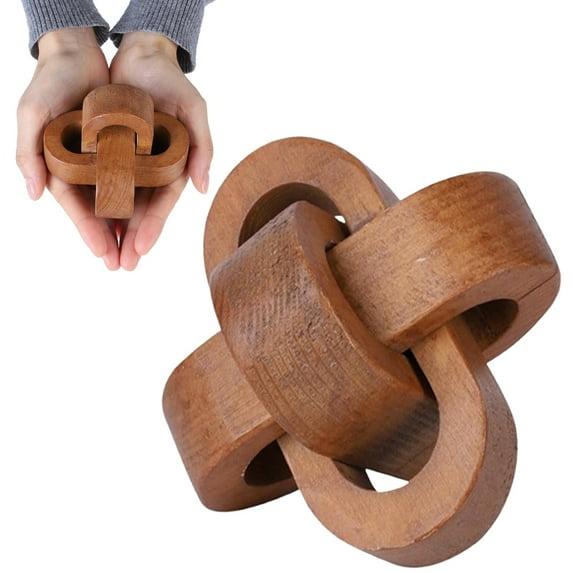 Wood Knot Decor 3 Wood Chain Decor Hand Carved Decorative Natural Wooden Knot For Coffee Table Entryway Modern Farmhouse Shelf Decoration