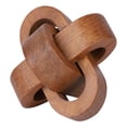 thumbnail image 1 of Wood Knot Ornament, Cosmug Interlocked Wooden Decor, Tabletop Chain Sculpture, for Shelf Display, Entryway Styling and Living Room Styling, Coffee, 1 of 9