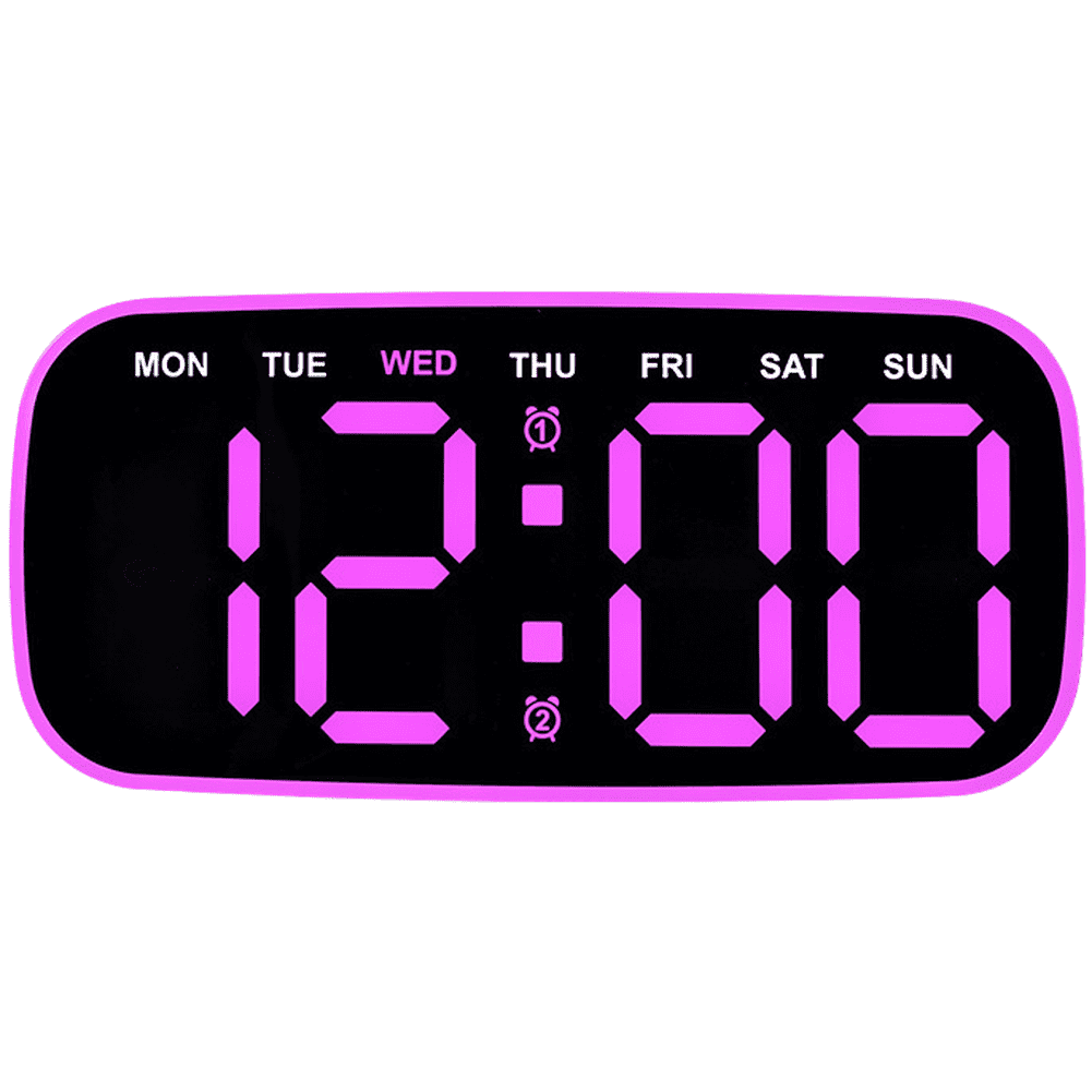 Alamer Clock Wood LED alarm clock with Calendar Date Display Mute Function - Walmart.com