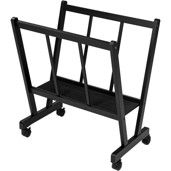 Wood Large Print Rack with Castors, Artist Storage and Display, Premium Drying Rack, Storage for Canvas, Prints, Panels, Posters, Holds Artworks Up to 47