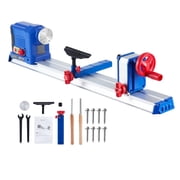 Wood Lathe, 10 in x 24 in Benchtop Wood Lathe Machine 0.8 HP 600W Infinitely Variable Speed 800-3000 RPM, Wood Turning Lathe Machine with Wrench & 2 Chisels for Woodworking, Woodturning