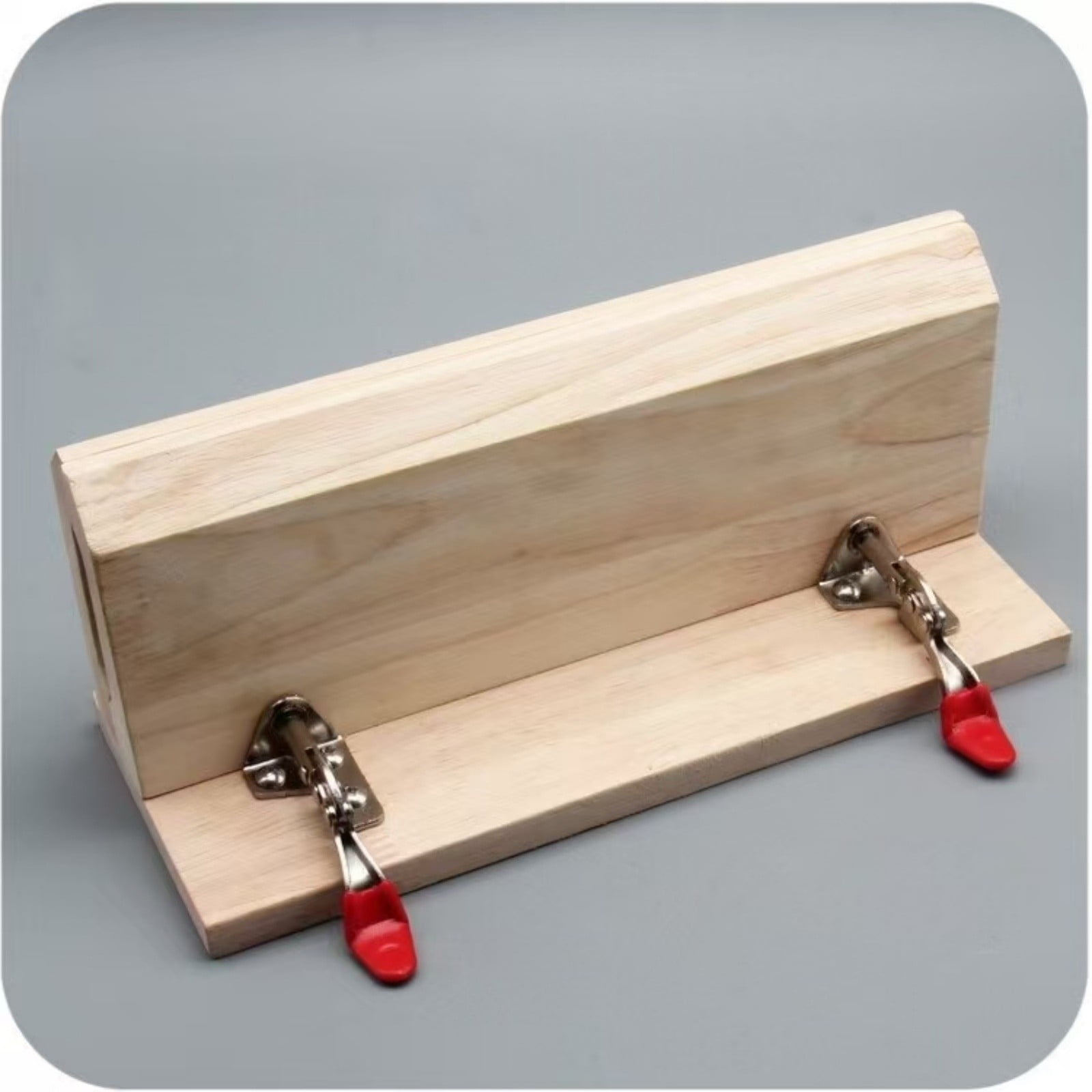 Wood Leather Stitching Pony Clamp – Solid Oak Horizontal Leather Craft Sewing Holder for DIY Leathercraft, Belts, Straps & Wallets – Heavy-Duty Double Clamp Sewing Tool with Steel Hardware