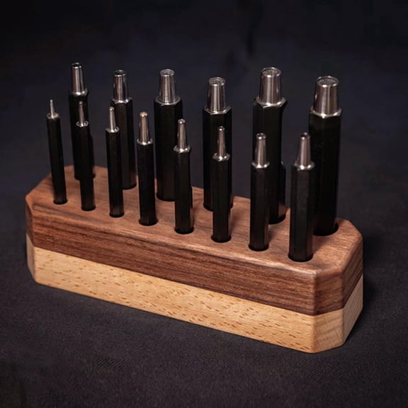Wood Leathercraft Storage Rack Belt Hand Hole Puncher Tool Leather Tool Organizer Working Making Storage Box for Home Accessory