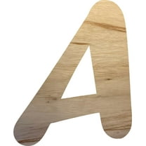 Wood Letter A Craft Shape, Unfinished 12'' Tall Small Kids Wooden Letter, Brownie Font