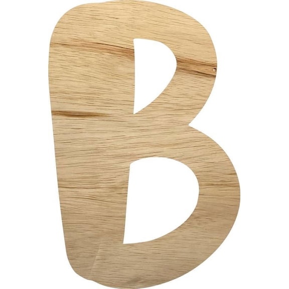 Wood Letter Craft Blank, Unpainted 16'' tall Wooden Letter B, Bright Orchid Font