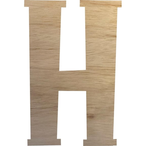 Wood Letter Unfinished Craft H, Paintable Wooden Letter 4'' Tall Small DIY