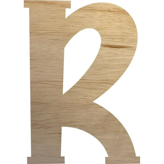 Wood Letter Unfinished Craft R, Paintable Wooden Letter 4'' Tall Small DIY