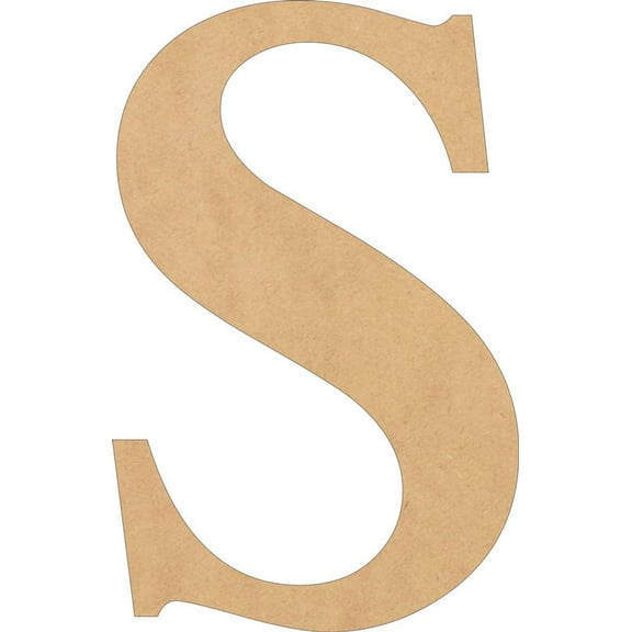 Wood Letters, Blank 15'' Times Font S, Craft Wall Hanging Shape