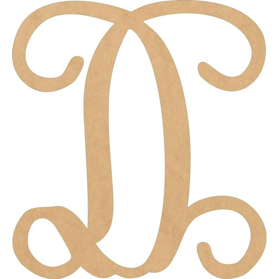 Wood Letters, Blank 15'' Vine Font D, Craft Wall Hanging Shape