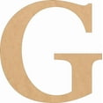 thumbnail image 1 of Wood Letters, Blank 6'' Times Font G, Craft Wall Hanging Shape, 1 of 8