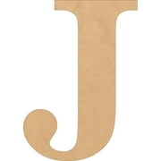 Wood Letters, Blank 6'' Times Font J, Craft Wall Hanging Shape