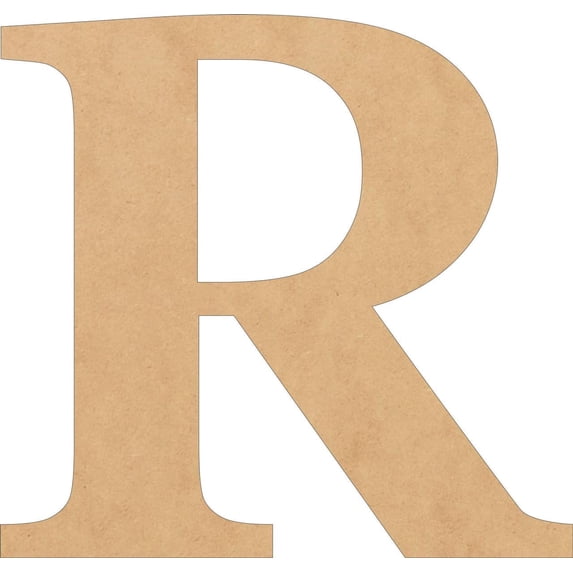 Wood Letters, Blank 6'' Times Font R, Craft Wall Hanging Shape