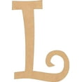 thumbnail image 1 of Wood Letters MDF Cheap, Unfinished 7'' Tall Curlz L, Wooden Craft Letter, 1 of 5