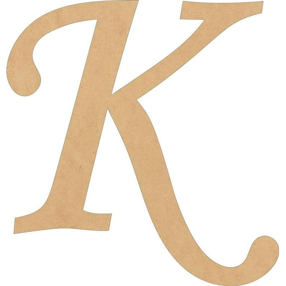 Wood Letters MDF Cheap, Unfinished 7'' Tall Monotype K, DIY