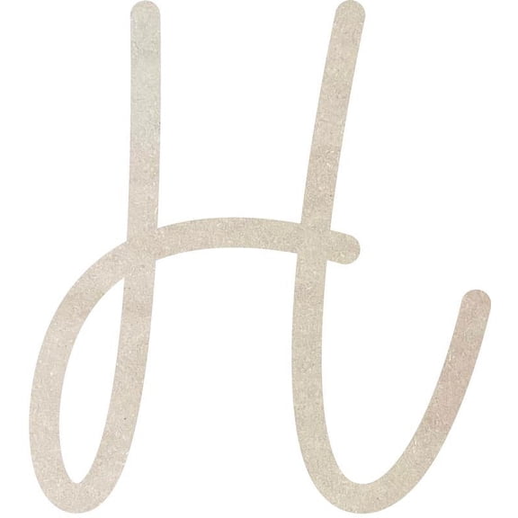Wood Letters MDF, Unfinished 5'' Tall Baleno Font H, Wall Hanging